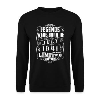 Birthday July 1941 Year Limited Edition - Unisex Sweatshirt - black - Front - Alina (178cm) & Michal (187cm)