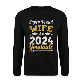 Fière épouse d’un étudiant diplômé de l’université 2024 - Sweat-shirt Unisexe - noir - Devant - Alina (178cm) & Michal (187cm)