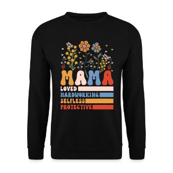 Mom Mother's Day loved, selfless, protector - Unisex Sweatshirt - black - Front - Alina (178cm) & Michal (187cm)