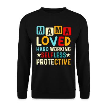 Mom Mother's Day loved, selfless, protector - Unisex Sweatshirt - black - Front - Alina (178cm) & Michal (187cm)