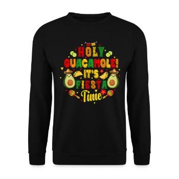 Avocado Holy Guacamole Mexikanisch Fiesta - Unisex Pullover - Schwarz - Vorne - Alina (178cm) & Michal (187cm)