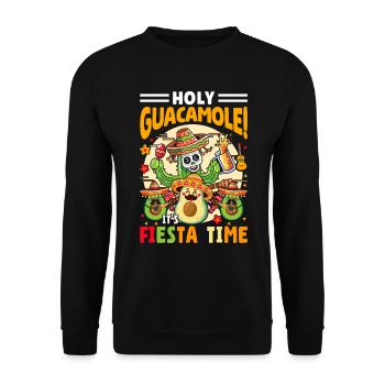 Avocado Holy Guacamole Mexikanisch Fiesta - Unisex Pullover - Schwarz - Vorne - Alina (178cm) & Michal (187cm)