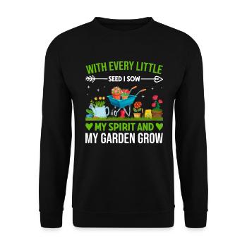 Jardiner avec chaque graine, je voyais mon - Sweat-shirt Unisexe - noir - Devant - Alina (178cm) & Michal (187cm)