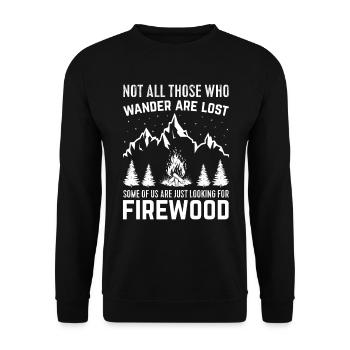 Wandern - nicht alle, die wandern, sind verloren! - Unisex Pullover - Schwarz - Vorne - Alina (178cm) & Michal (187cm)