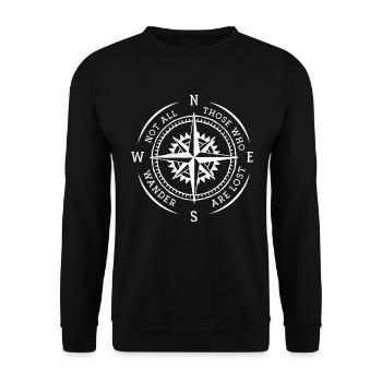 Wandern - nicht alle, die wandern, sind verloren! - Unisex Pullover - Schwarz - Vorne - Alina (178cm) & Michal (187cm)