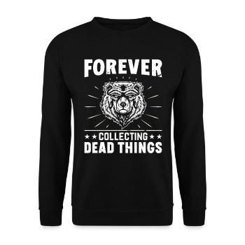 Taxidermy Hunting Trophy - Collect Dead Animals - Unisex Sweatshirt - black - Front - Alina (178cm) & Michal (187cm)