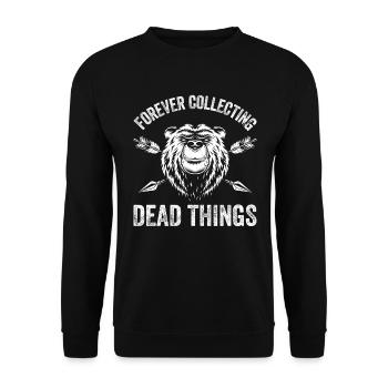 Trophée de chasse à la taxidermie - Collectionnez les animaux morts - Sweat-shirt Unisexe - noir - Devant - Alina (178cm) & Michal (187cm)