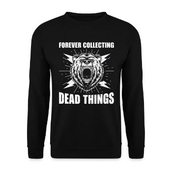 Taxidermie Jagdtrophäe - tote Tiere sammeln - Unisex Pullover - Schwarz - Vorne - Alina (178cm) & Michal (187cm)