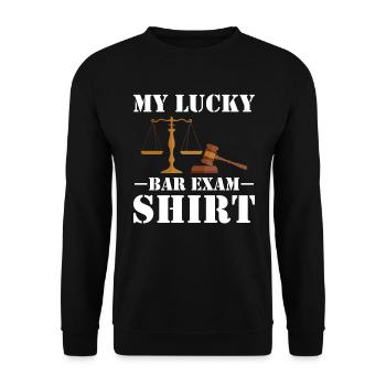 Jurastudent Anwaltsprüfung - Unisex Pullover - Schwarz - Vorne - Alina (178cm) & Michal (187cm)
