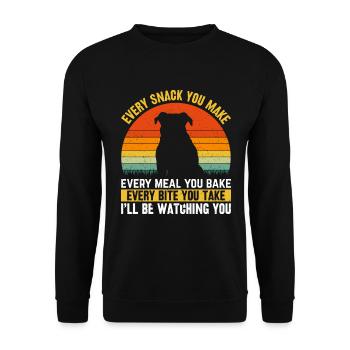 Chiens - Chaque collation que vous préparez, je vous surveillerai ! - Sweat-shirt Unisexe - noir - Devant - Alina (178cm) & Michal (187cm)