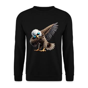 Dabbing Adler Tier Tierliebhaber Cool Motiv Dab - Unisex Pullover - Schwarz - Vorne - Alina (178cm) & Michal (187cm)