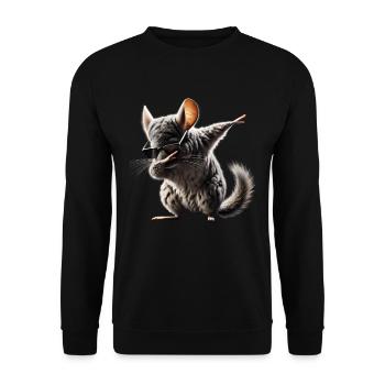 Dabbing Chinchilla Tier Tierliebhaber Cool Dab - Unisex Pullover - Schwarz - Vorne - Alina (178cm) & Michal (187cm)