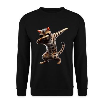 Dabbing Bengal Cat Animal Lover Dab Pets - Unisex Sweatshirt - black - Front - Alina (178cm) & Michal (187cm)