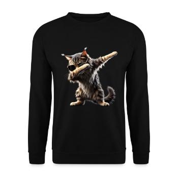 Dabbing Maine Coon Motif Cat Dab Cool Pets - Unisex Sweatshirt - black - Front - Alina (178cm) & Michal (187cm)
