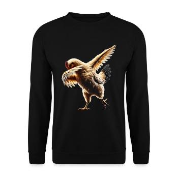 drôle dabbing poulet fermier amoureux des animaux dab - Sweat-shirt Unisexe - noir - Devant - Alina (178cm) & Michal (187cm)