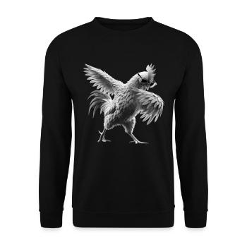 drôle dabbing poulet fermier amoureux des animaux dab - Sweat-shirt Unisexe - noir - Devant - Alina (178cm) & Michal (187cm)