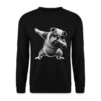Funny Dabbing Dogs Animal Lover Dab Bulldog - Unisex Sweatshirt - black - Front - Alina (178cm) & Michal (187cm)