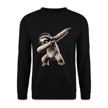 Lustiges Dabbing Faultier Dance Tierliebhaber Dab - Unisex Pullover - Schwarz - Vorne - Alina (178cm) & Michal (187cm)
