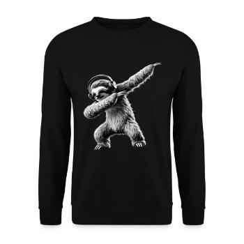 Lustiges Dabbing Faultier Dance Tierliebhaber Dab - Unisex Pullover - Schwarz - Vorne - Alina (178cm) & Michal (187cm)