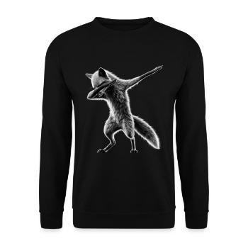 Lustiger Dabbing Fuchs Dance Tierliebhaber Dab - Unisex Pullover - Schwarz - Vorne - Alina (178cm) & Michal (187cm)