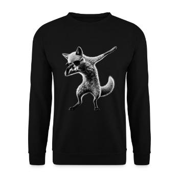 Lustiger Dabbing Fuchs Dance Tierliebhaber Dab - Unisex Pullover - Schwarz - Vorne - Alina (178cm) & Michal (187cm)