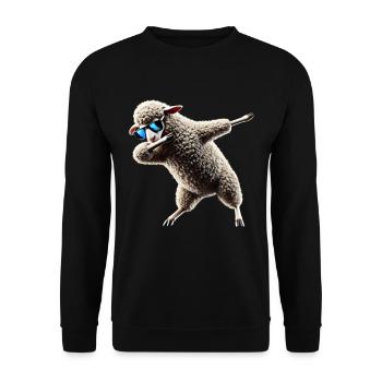 Funny Dabbing Sheep Dancing Animal Lover Dab - Unisex Sweatshirt - black - Front - Alina (178cm) & Michal (187cm)
