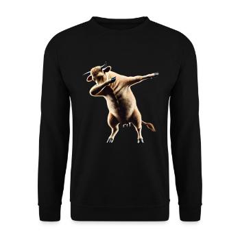 Funny Dabbing Cow Dancing Animal Lover Dab Animals - Unisex Sweatshirt - black - Front - Alina (178cm) & Michal (187cm)