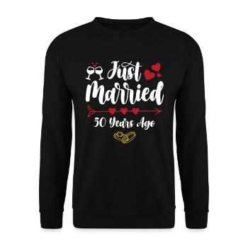 Noces d’or ! Marié depuis 50 ans - Sweat-shirt Unisexe - noir - Devant - Alina (178cm) & Michal (187cm)