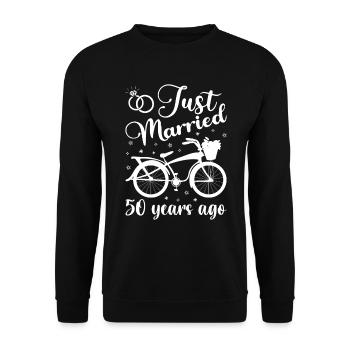 Noces d’or ! Marié depuis 50 ans - Sweat-shirt Unisexe - noir - Devant - Alina (178cm) & Michal (187cm)
