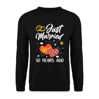 Noces d’or ! Marié depuis 50 ans - Sweat-shirt Unisexe - noir - Devant - Alina (178cm) & Michal (187cm)