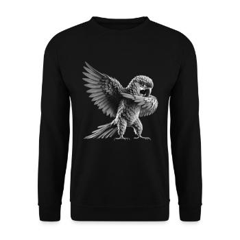 Funny Dabbing Parrot Bird Animal Lover Bird - Unisex Sweatshirt - black - Front - Alina (178cm) & Michal (187cm)
