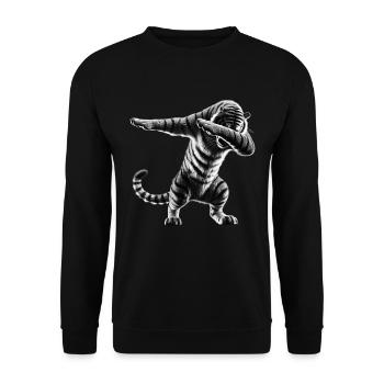 Funny Dabbing Tiger Wildlife Animal Lover - Unisex Sweatshirt - black - Front - Alina (178cm) & Michal (187cm)
