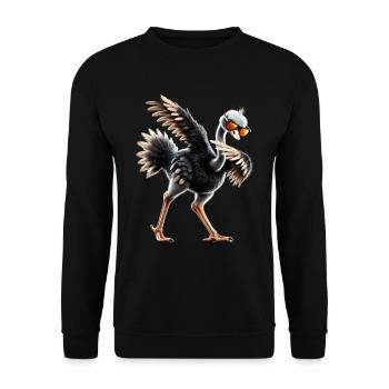 Lustiges Dabbing Straus Vogel Tierliebhaber Strauß - Unisex Pullover - Schwarz - Vorne - Alina (178cm) & Michal (187cm)