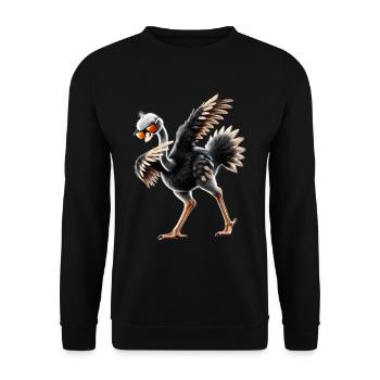Lustiges Dabbing Straus Vogel Tierliebhaber Strauß - Unisex Pullover - Schwarz - Vorne - Alina (178cm) & Michal (187cm)