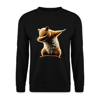 Funny Dabbing Hamster Rodent Animal Lover - Unisex Sweatshirt - black - Front - Alina (178cm) & Michal (187cm)