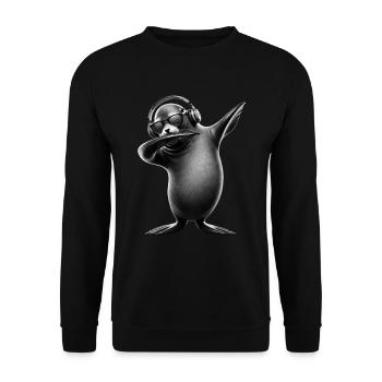 Drôle Dabbing phoque Amoureux des animaux Safari océan - Sweat-shirt Unisexe - noir - Devant - Alina (178cm) & Michal (187cm)