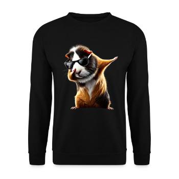 Drôle Dabbing Cochon d’Inde Amoureux des animaux Animal - Sweat-shirt Unisexe - noir - Devant - Alina (178cm) & Michal (187cm)