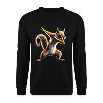 Drôle Dabbing Écureuil Amoureux des animaux Animaux - Sweat-shirt Unisexe - noir - Devant - Alina (178cm) & Michal (187cm)