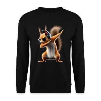 Funny Dabbing Squirrel Animal Lover Animals - Unisex Sweatshirt - black - Front - Alina (178cm) & Michal (187cm)