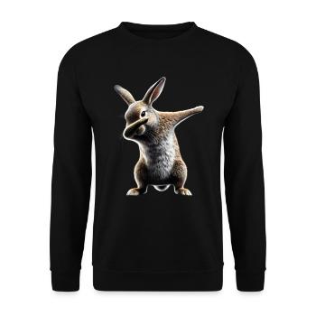 Drôle Dabbing Lapin Amoureux des animaux Animaux - Sweat-shirt Unisexe - noir - Devant - Alina (178cm) & Michal (187cm)