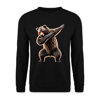 Drôle Dabbing Ours Amoureux des animaux Zoo Ours Animal - Sweat-shirt Unisexe - noir - Devant - Alina (178cm) & Michal (187cm)