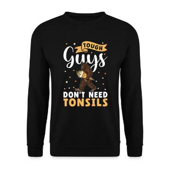 Les gars n’ont pas besoin d’amandes ! Chirurgie des amygdales - Sweat-shirt Unisexe - noir - Devant - Alina (178cm) & Michal (187cm)