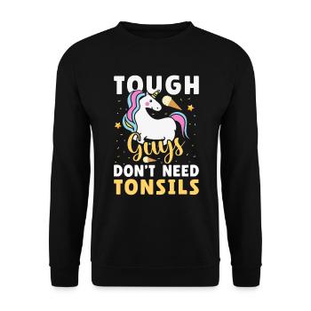 Guys don't need almonds! Tonsil surgery - Unisex Sweatshirt - black - Front - Alina (178cm) & Michal (187cm)