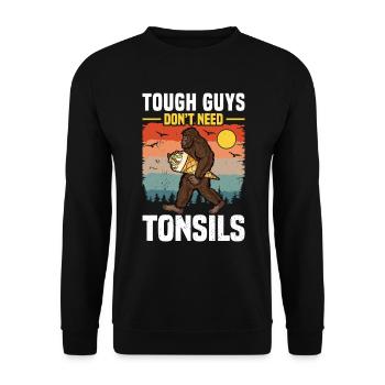 Guys don't need almonds! Tonsil surgery - Unisex Sweatshirt - black - Front - Alina (178cm) & Michal (187cm)