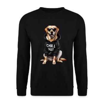 Funny Labrador Animal Lover Dogs Chilling Lazy - Unisex Sweatshirt - black - Front - Alina (178cm) & Michal (187cm)
