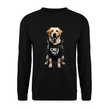 Funny Labrador Animal Lover Dogs Chilling Lazy - Unisex Sweatshirt - black - Front - Alina (178cm) & Michal (187cm)