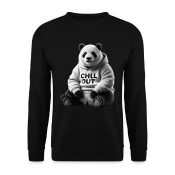 Funny Panda Bear Chill Out Animal Lover Chill - Unisex Sweatshirt - black - Front - Alina (178cm) & Michal (187cm)