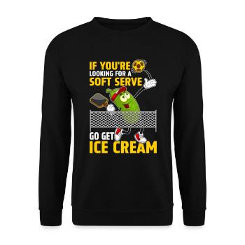Pickleball Spieler Soft Serve Eiscreme - Unisex Pullover - Schwarz - Vorne - Alina (178cm) & Michal (187cm)