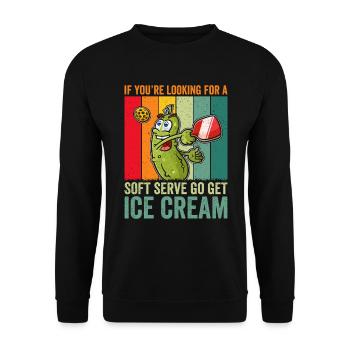 Pickleball Spieler Soft Serve Eiscreme - Unisex Pullover - Schwarz - Vorne - Alina (178cm) & Michal (187cm)