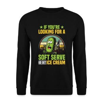 Pickleball Spieler Soft Serve Eiscreme - Unisex Pullover - Schwarz - Vorne - Alina (178cm) & Michal (187cm)